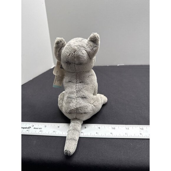 Animalcraft Grey Tabby Cat Beanbag Plush By Nat & Jules - 6" Stuffed Animal Toy - Picture 3 of 9